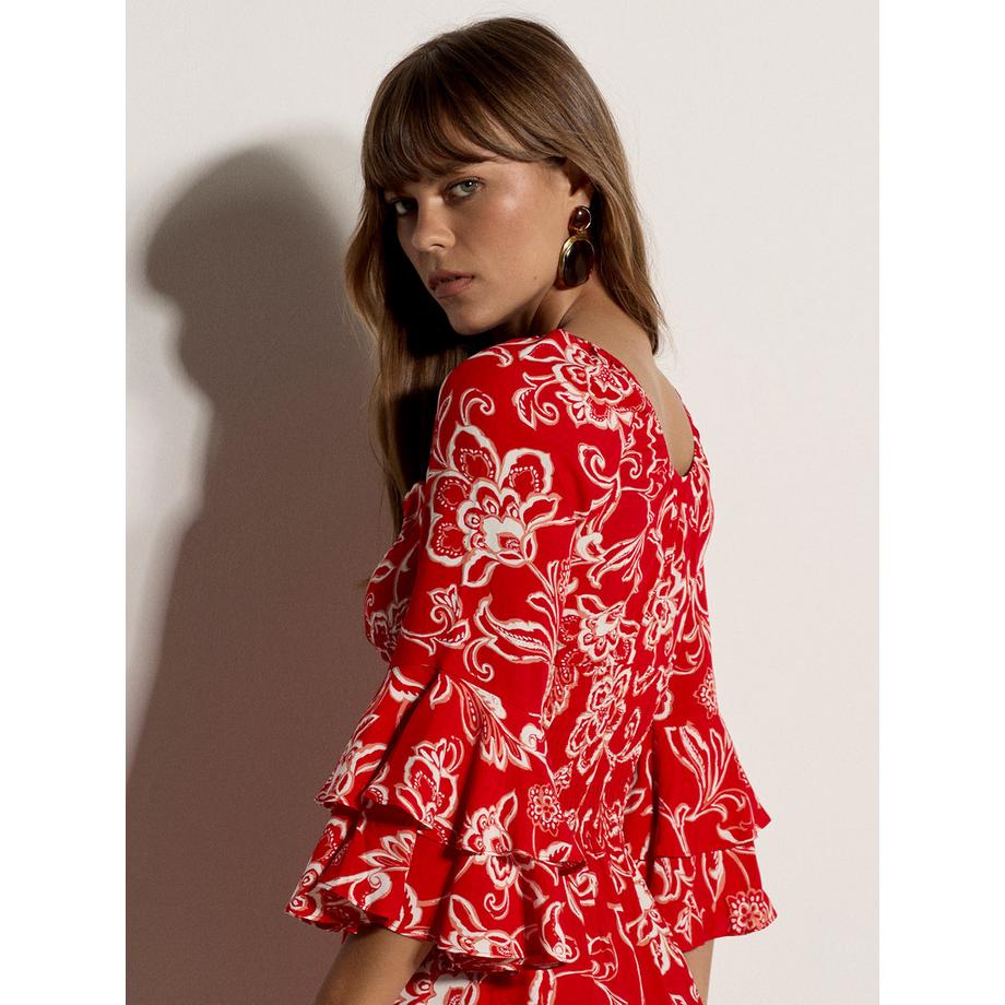 APRICOT Sarasa Mini Robe Fleurie Smockée à Volants  