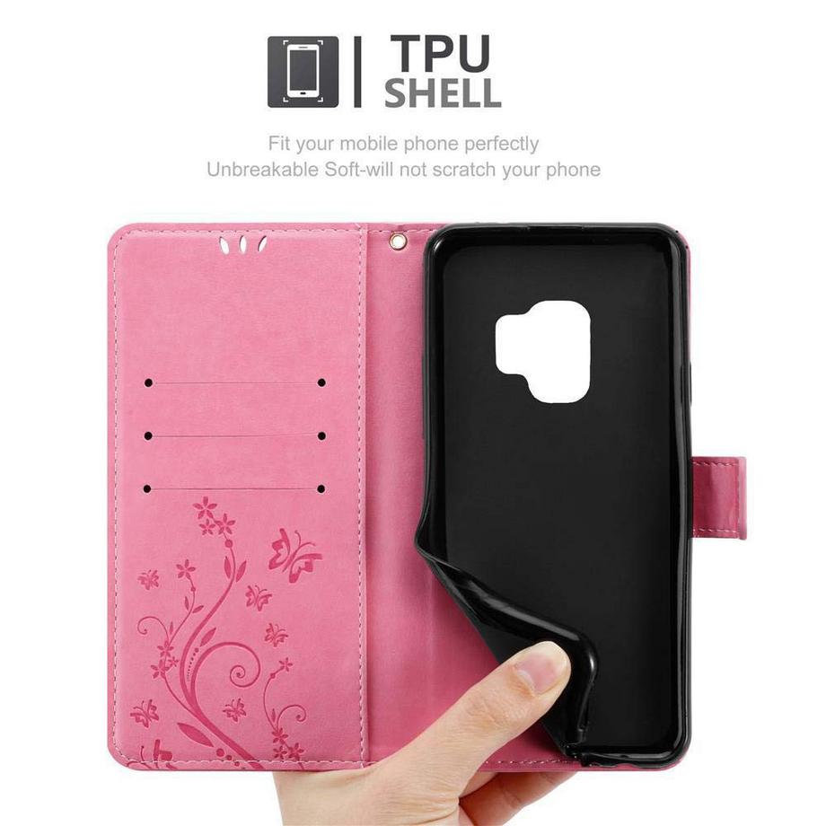 Cadorabo  Hülle für Samsung Galaxy S9 Blumen Design Magnetverschluss 