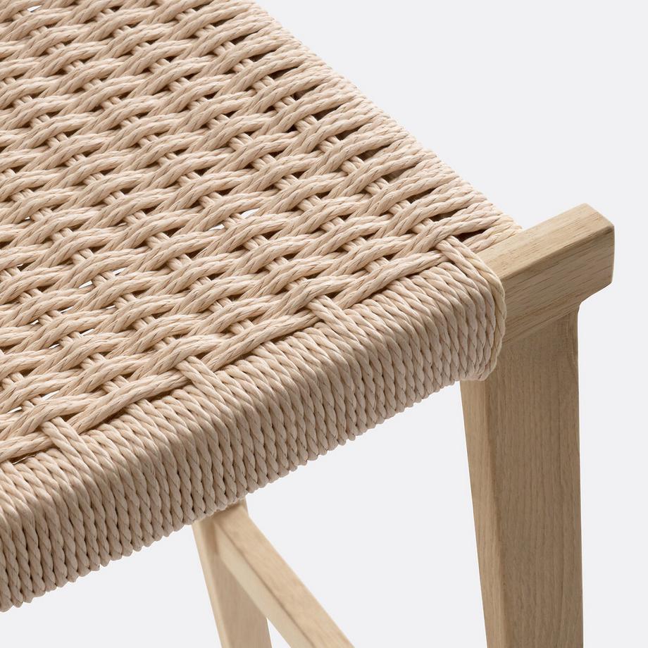 La Redoute Intérieurs Tabouret de bar chêne massif et tressage  