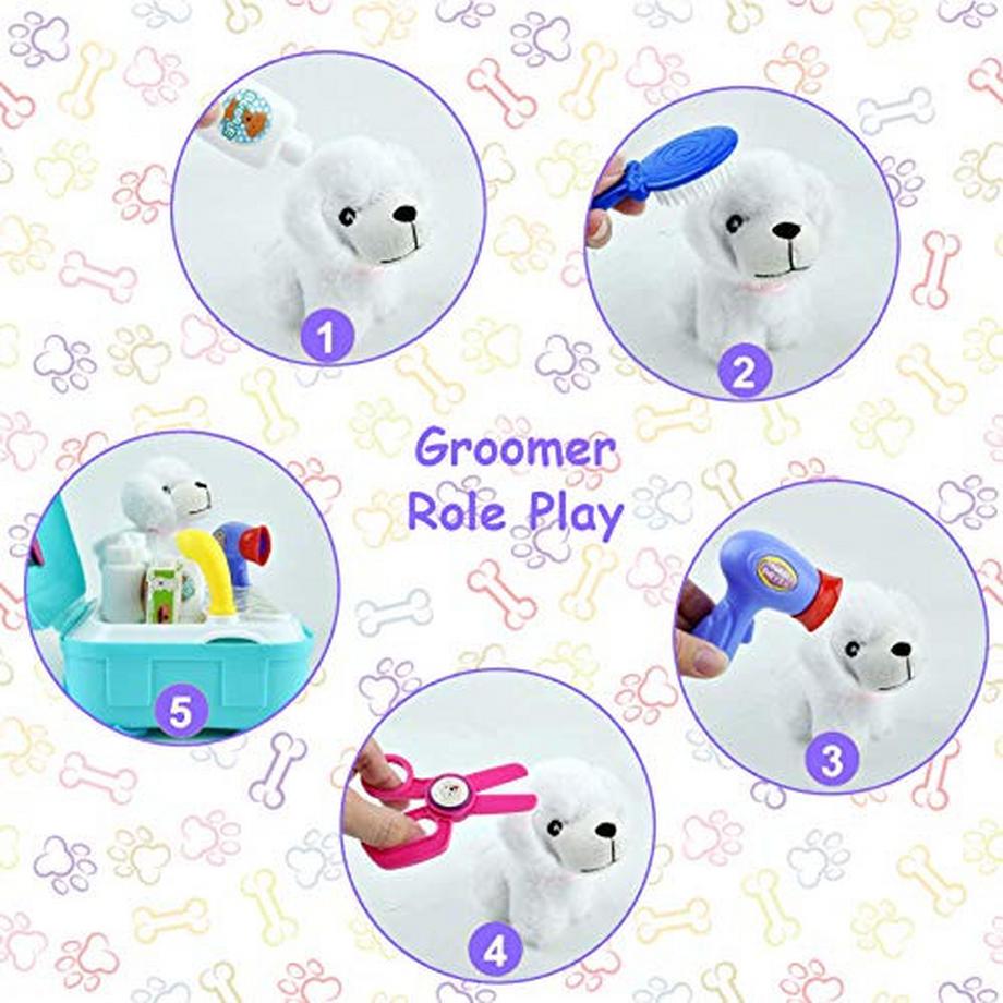 Activity-board  Spielzeug-Tierarztkoffer für Kinder, Arzt-Rollenspiel zum Füttern und Pflegen 