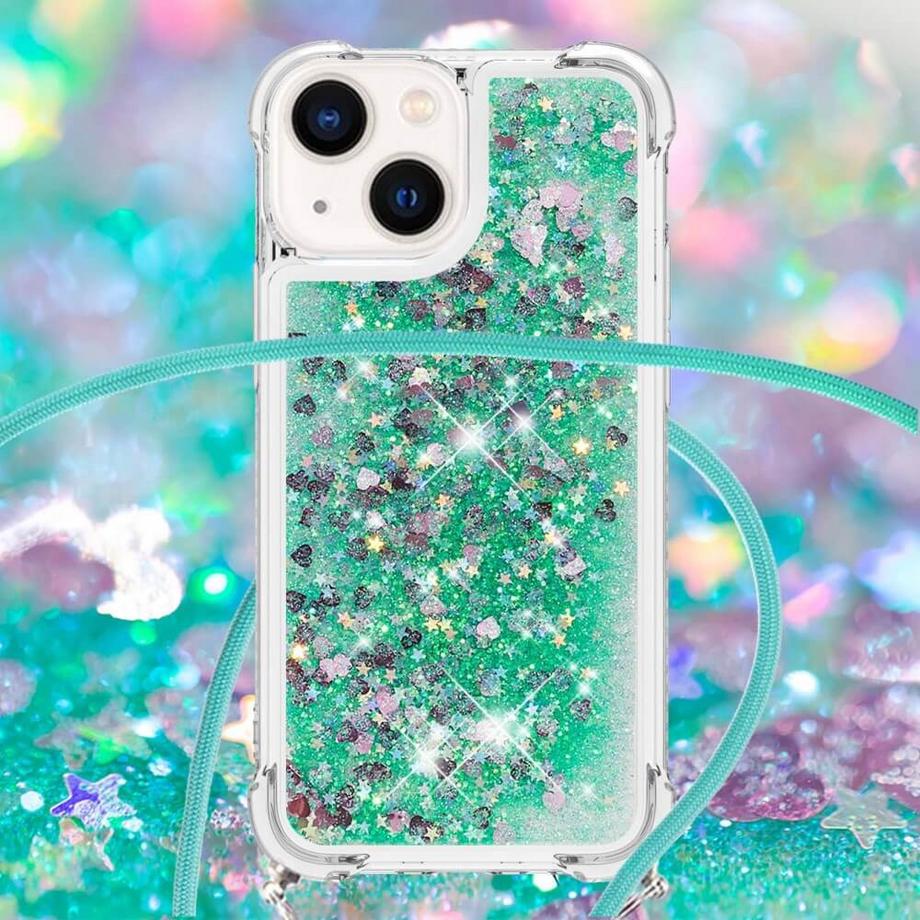 Cover-Discount  iPhone 15 Plus - Coque paillettes avec bandoulière 