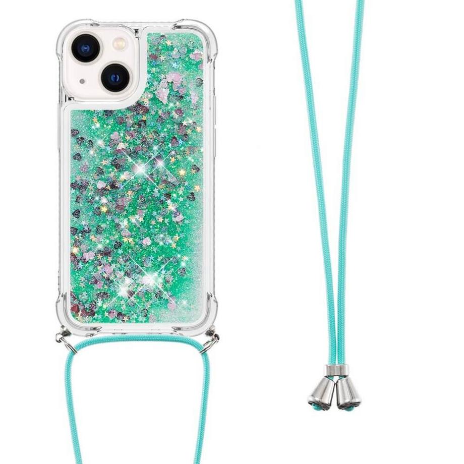 iPhone 15 Plus - Coque paillettes avec bandoulière
