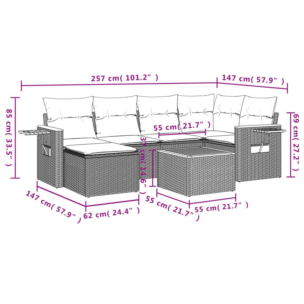 VidaXL Ensemble de canapés de jardin rotin synthétique  