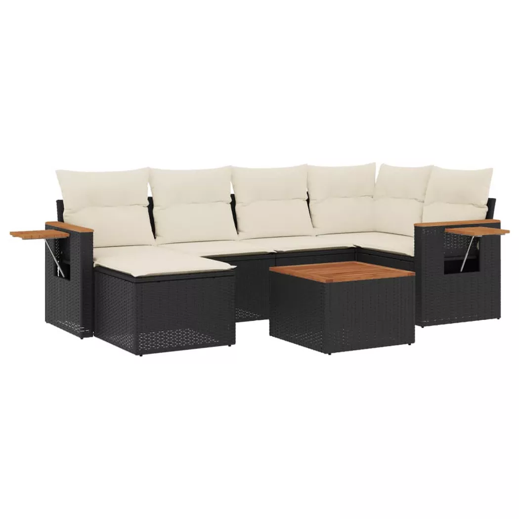 VidaXL - Ensemble de canapés de jardin rotin synthétique, One Size, Noir