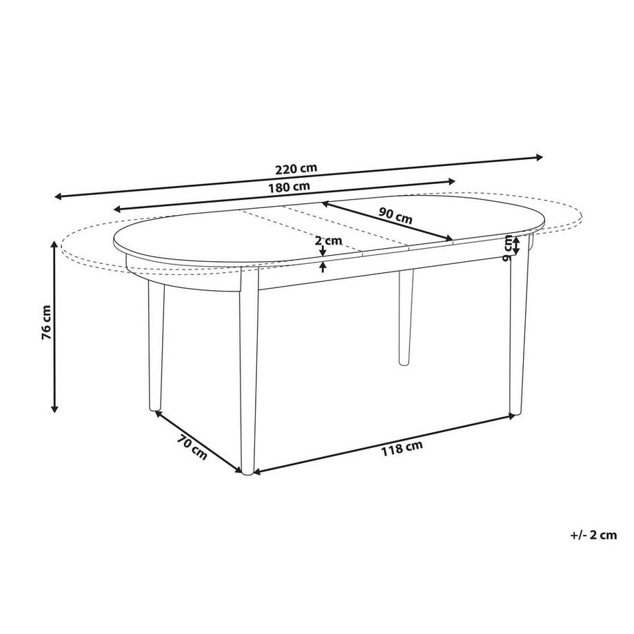 Beliani Tavolo da pranzo estensibile Moderno LARTO  