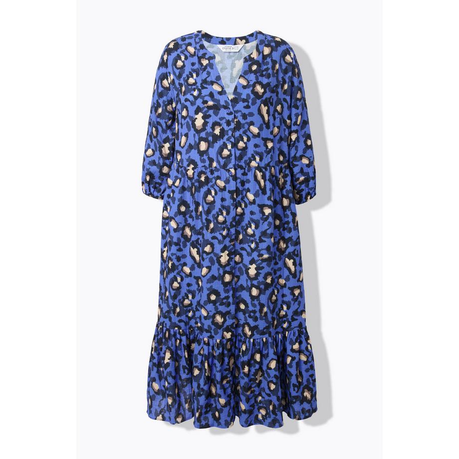 Studio Untold Robe maxi A-line mousseline imprimé léopard coloré  