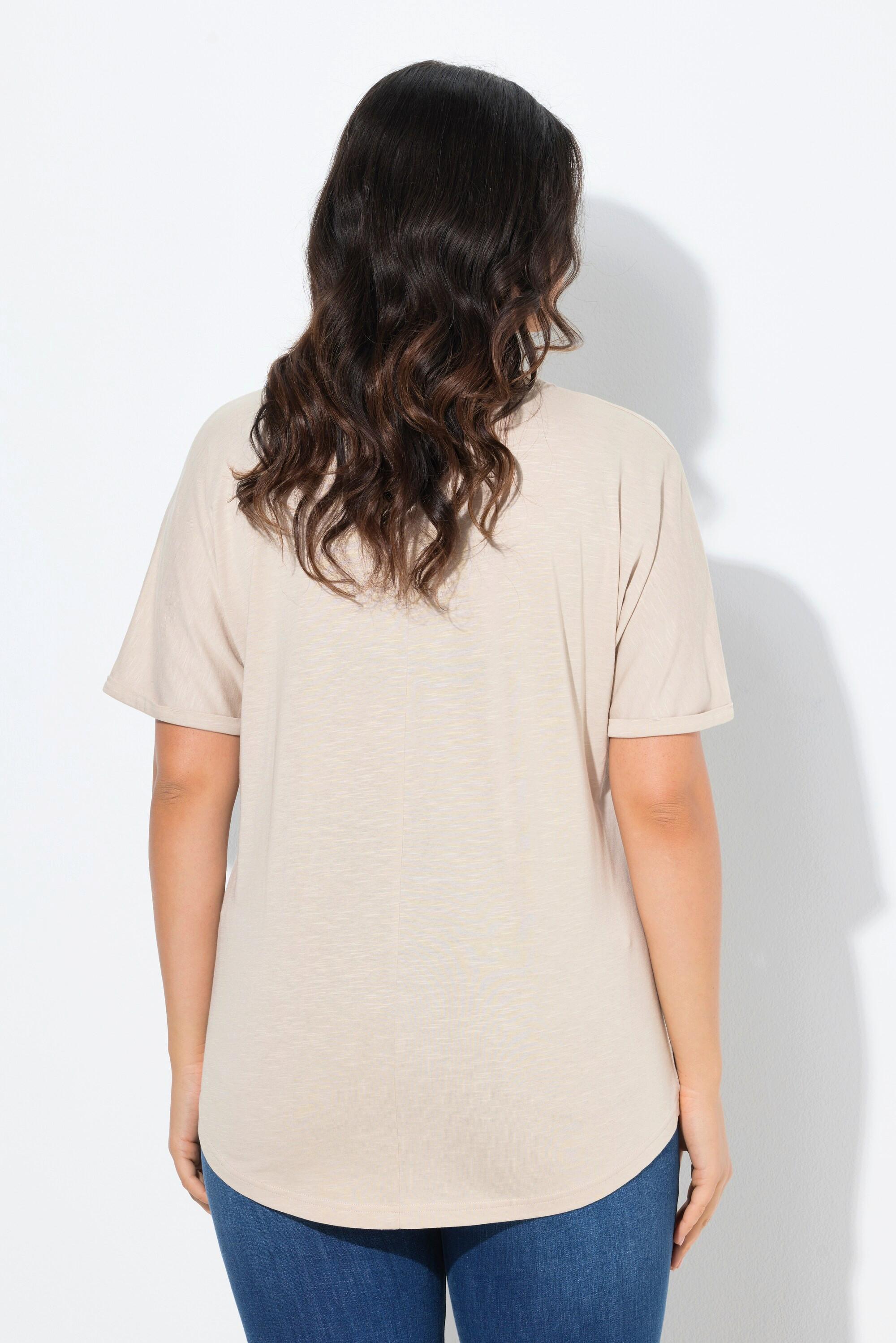 Ulla Popken T-shirt Oversize Stampa Cappello da Cowboy Mezza Manica  