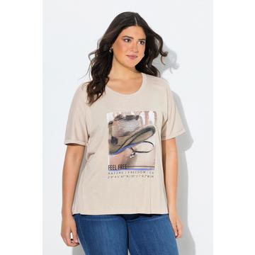 T-shirt dal taglio oversize con cappello da cowboy, scollo a girocollo e mezze maniche