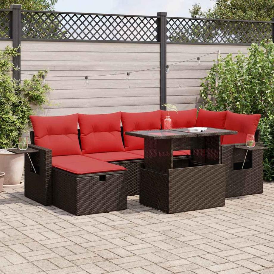 VidaXL Ensemble de canapés de jardin rotin synthétique  