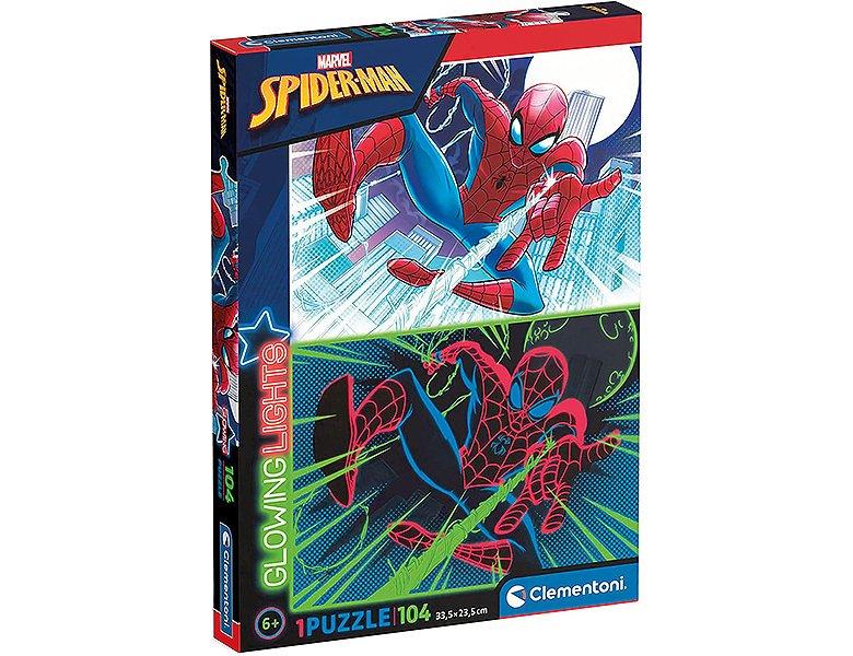 Clementoni  Puzzle Glowing Lights Spiderman (104Teile) 