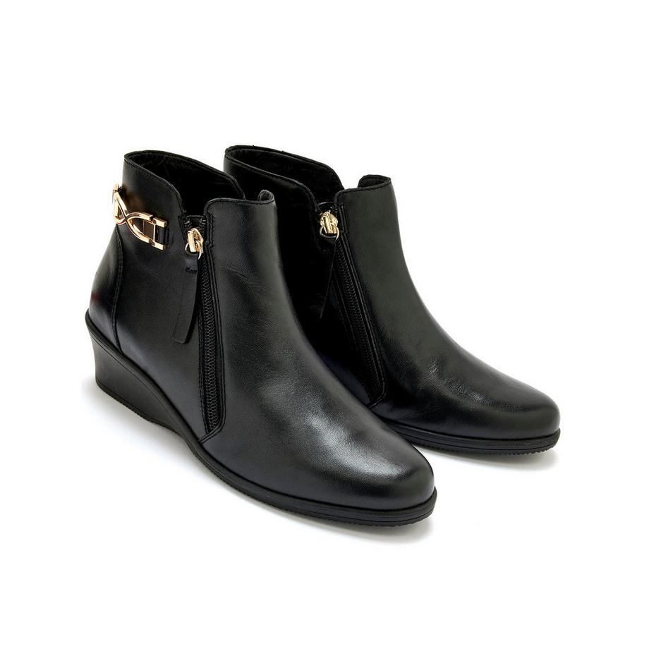 Pédiconfort  damen stiefeletten mit doppeltem reißverschluss und luftgepolsterter sohle 