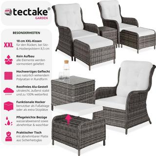 Tectake Aluminium Rattan Sitzgruppe Benissa 2+2  
