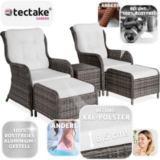 Tectake Aluminium Rattan Sitzgruppe Benissa 2+2  
