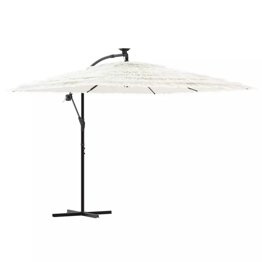 vidaXL Sonnenschirm mit Stahlmast Weiß 269x269x235 cm