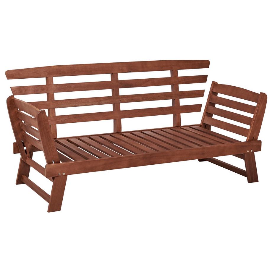 Beliani Gartenbank mit Auflage aus Eukalyptus  PORTICI  