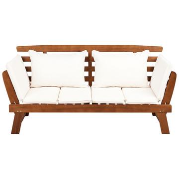 Banc avec coussin d'assise en Bois d'eucalyptus Rétro PORTICI