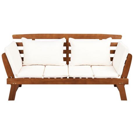 Beliani Banc avec coussin d'assise en Bois d'eucalyptus Rétro PORTICI  