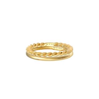 Elli  Bague Basic Twisted 2Er Set 925 Silber 