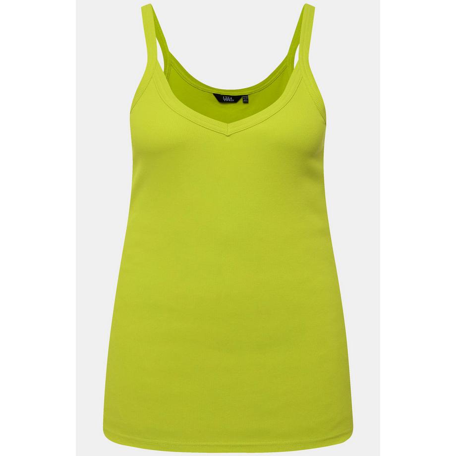 Ulla Popken Ripptop Slim V-Ausschnitt ärmellos schmale Träger  