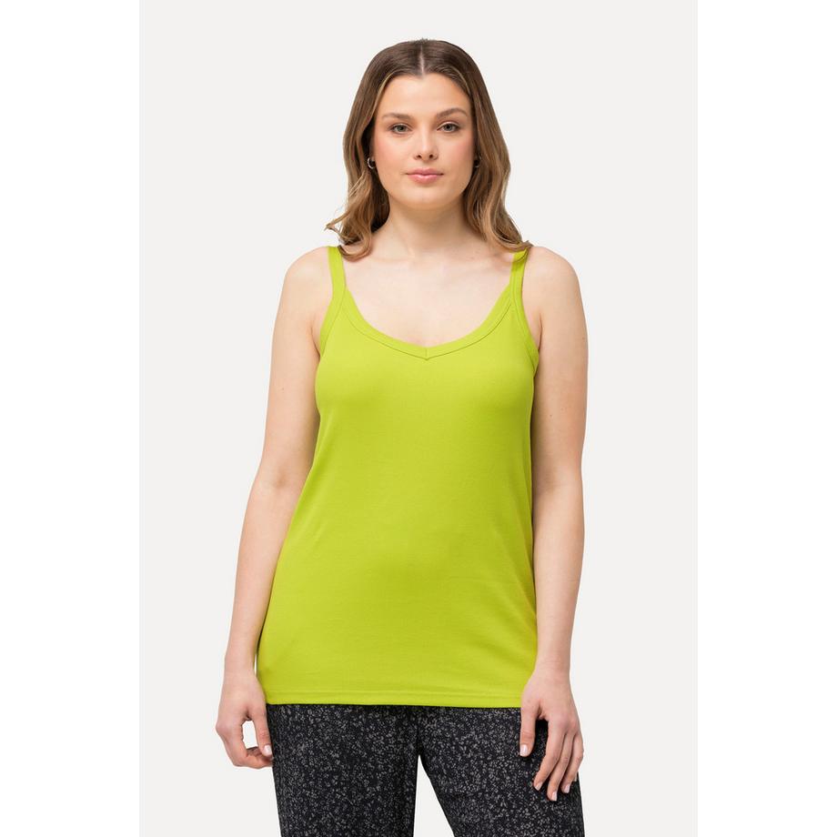 Ulla Popken Ripptop Slim V-Ausschnitt ärmellos schmale Träger  