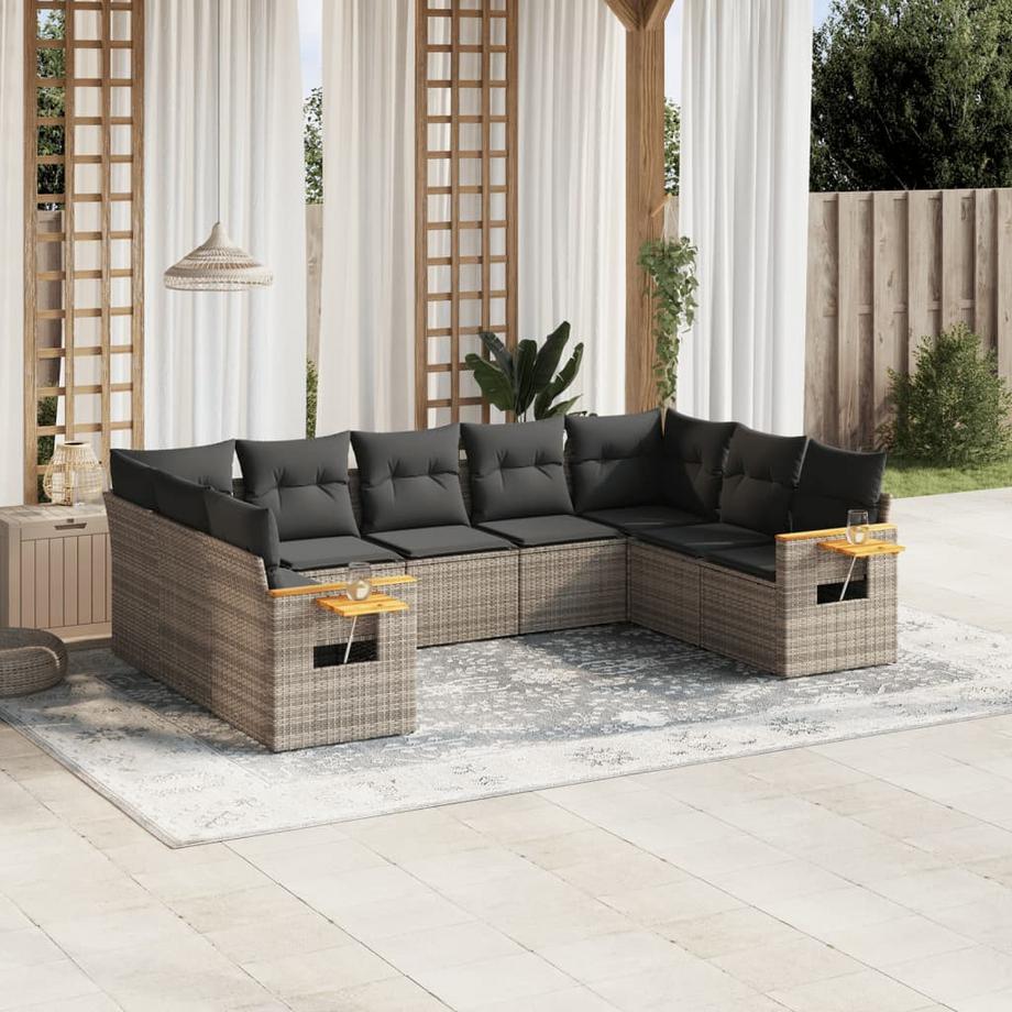 VidaXL set divano da giardino Polirattan  