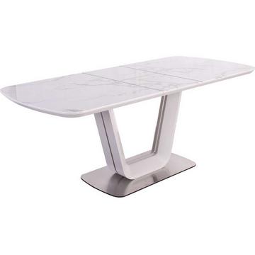 Ausziehtisch marmoroptik 200x90x77 weiss