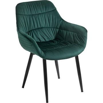 Fauteuil velours vert sapin