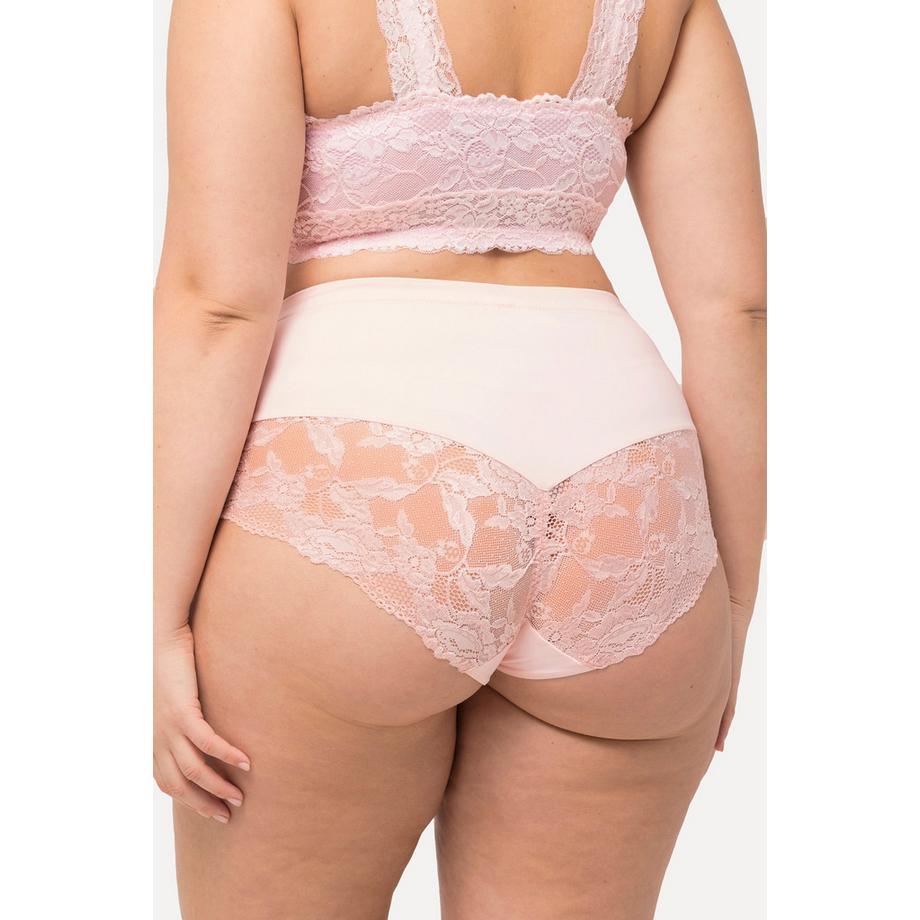 Ulla Popken Midislip Transparente Spitze Hinten Gerafft  