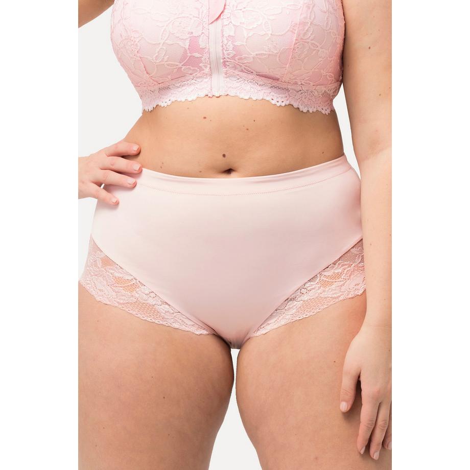 Ulla Popken Midislip Transparente Spitze Hinten Gerafft  