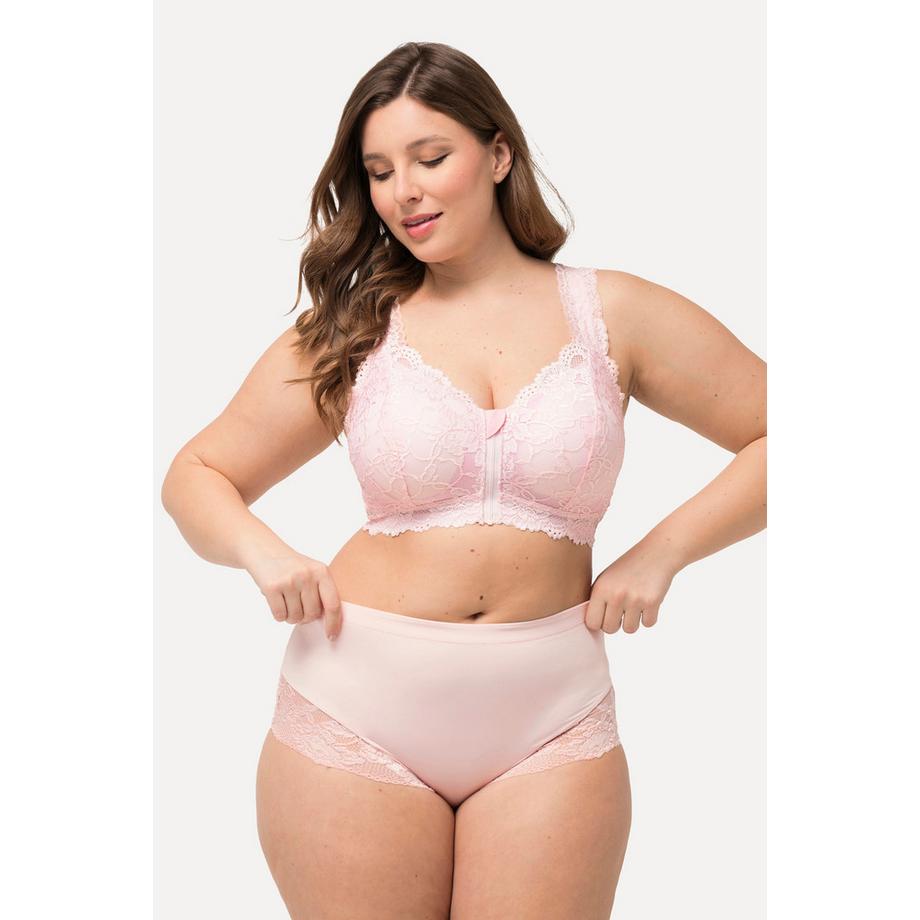 Ulla Popken Midislip Transparente Spitze Hinten Gerafft  