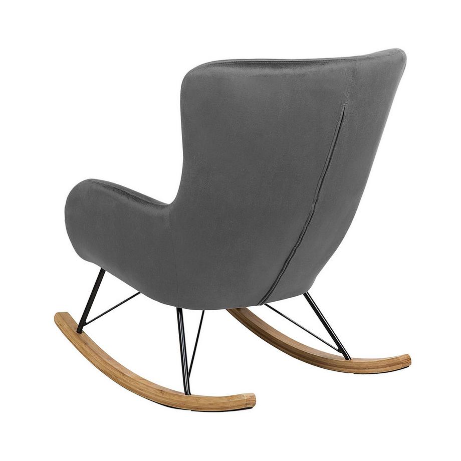 Beliani Fauteuil à bascule en Velours Glamour ELLAN  