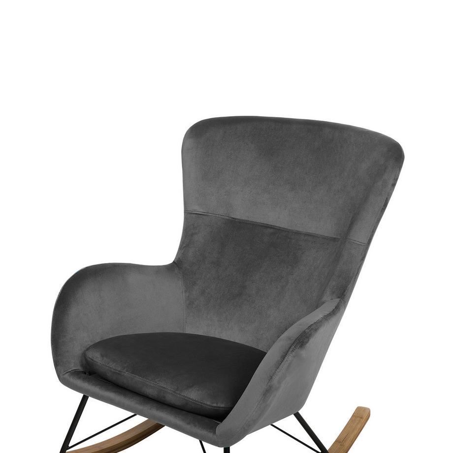 Beliani Fauteuil à bascule en Velours Glamour ELLAN  