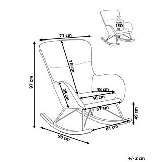 Beliani Fauteuil à bascule en Velours Glamour ELLAN  