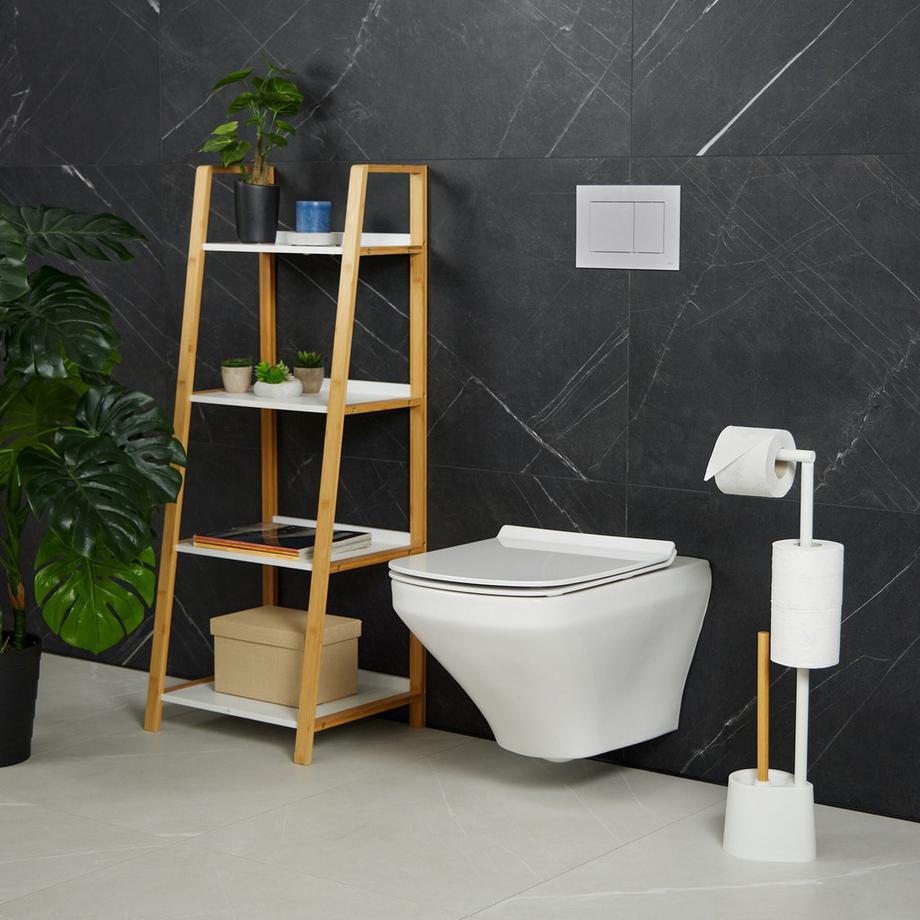 B2X Sedile per WC in bambù e acciaio inox  