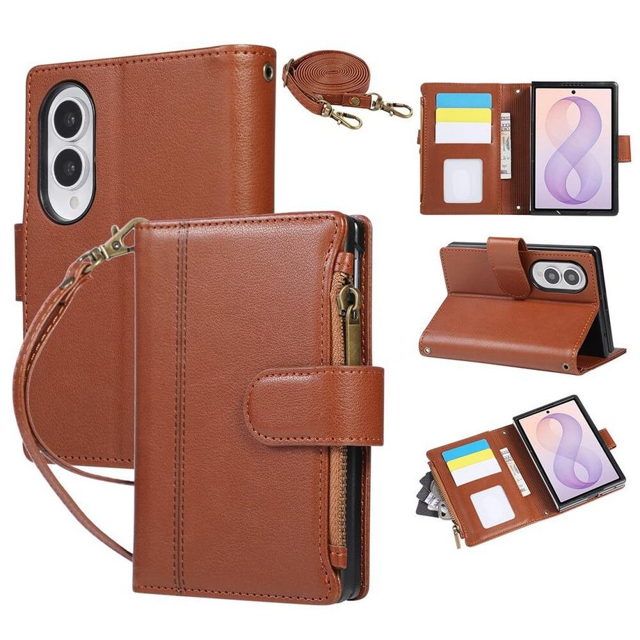 Galaxy Z Fold8 – Étui portefeuille avec bandoulière & dragonne