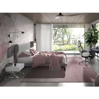 ANGEL CERDA Table de chevet en bois blanc et acier chromé  