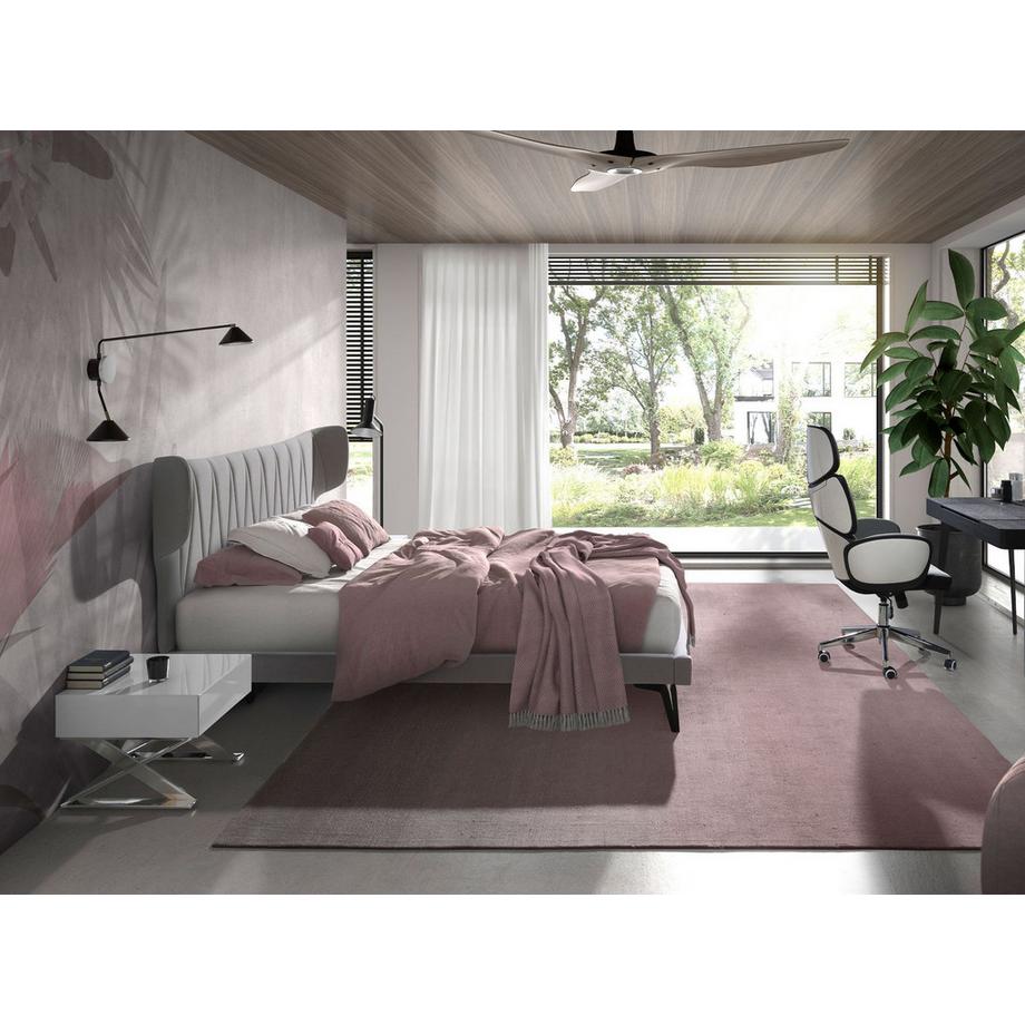 ANGEL CERDA Comodino in legno bianco e acciaio cromato  