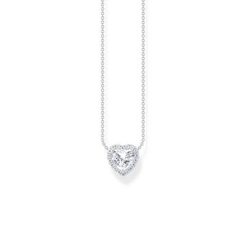 Collier Pendentif Halo en forme de coeur Argent