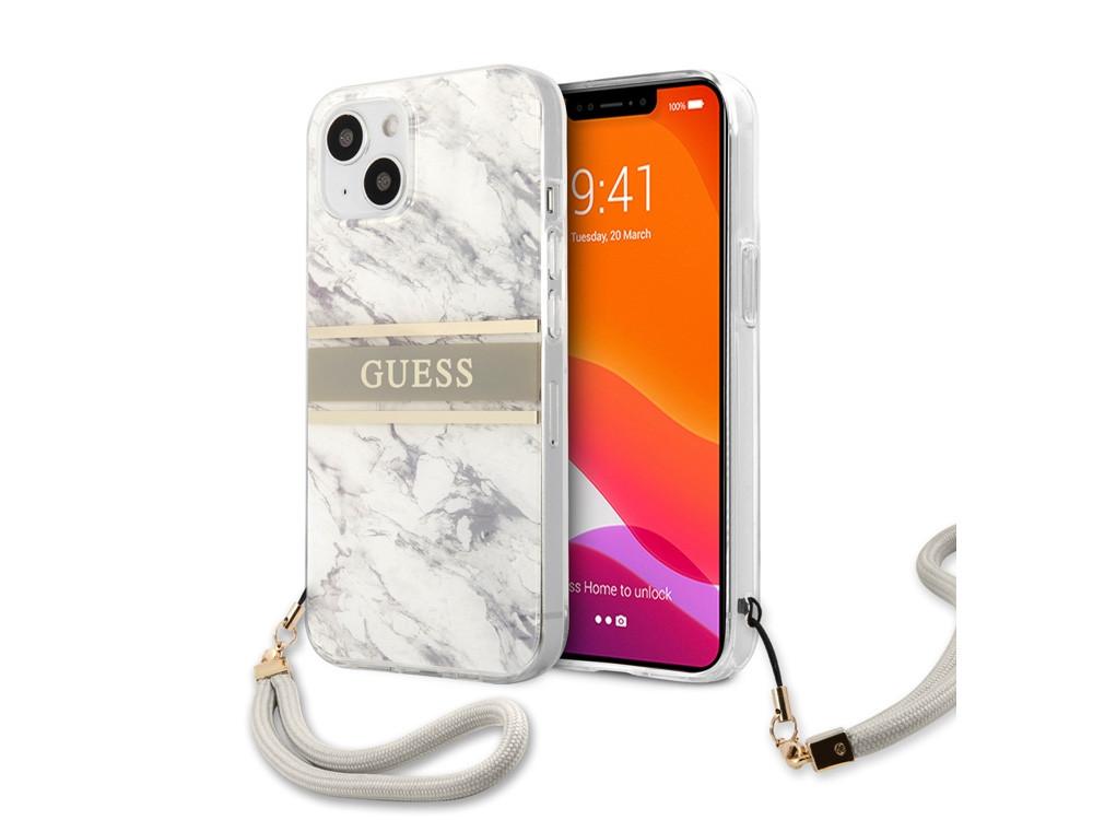GUESS  Hülle Apple iPhone 13 Mini Marble Strap 