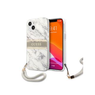GUESS  Coque pour iPhone 13 Mini Marble Strap 