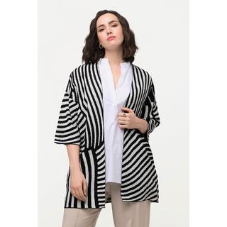 Ulla Popken Jacquard Feinstrick Stehkragen Halbarm Strickjacke  