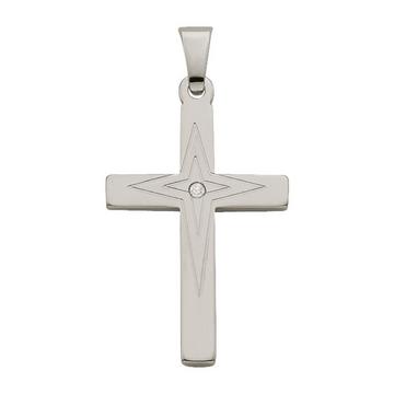 Pendentif croix en or blanc 750, 26x14mm