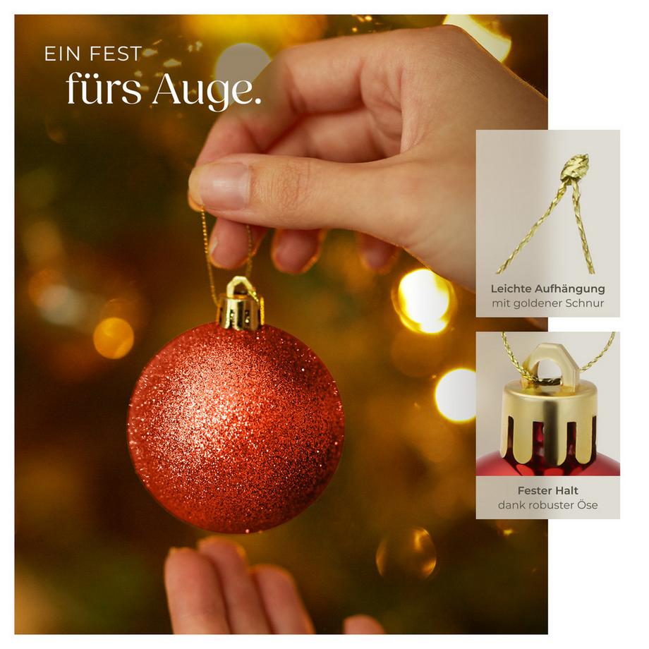 Tectake Palline natalizie   set da 24 pezzi di colore rosso  