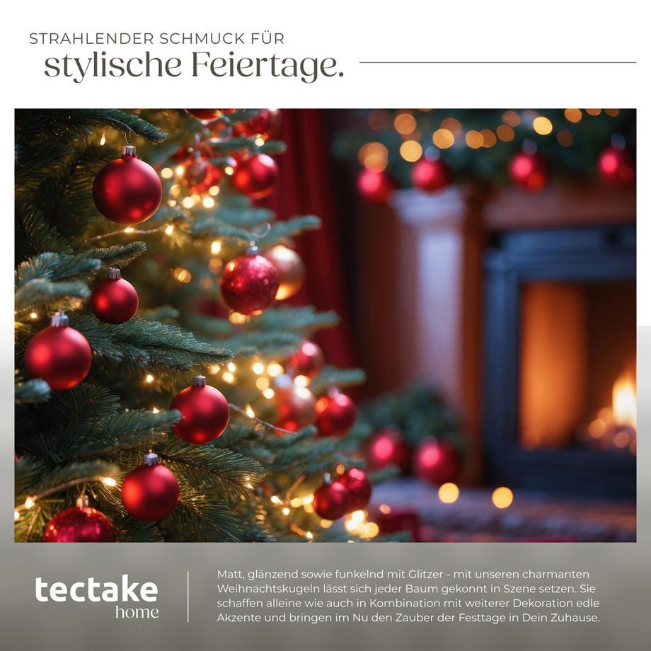 Tectake 24 Christbaumkugeln unzerbrechlich  