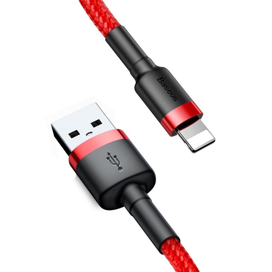 Baseus Cafule USB-A-auf-Lightning-Kabel Q.C 3.0, 2A, 3m – Rot