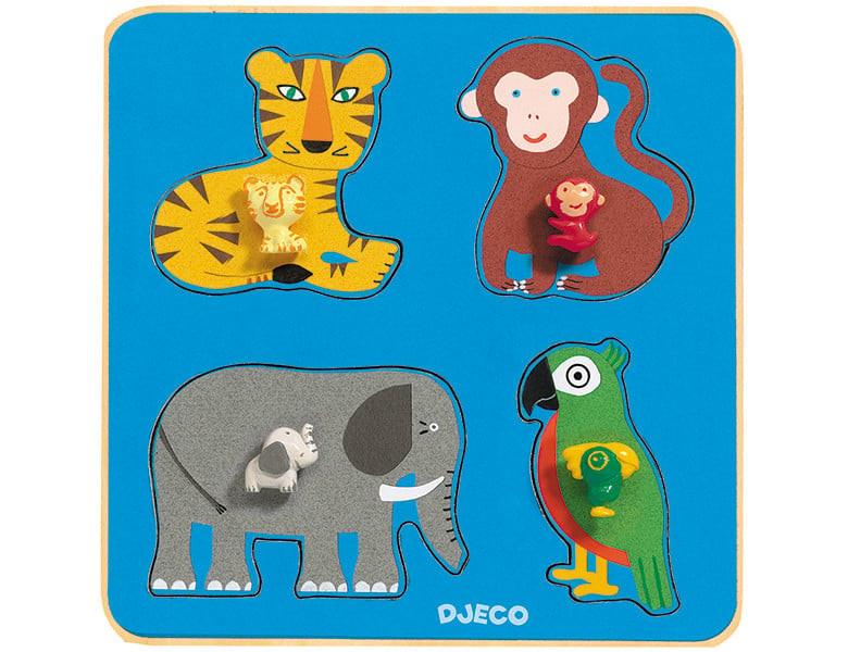 Djeco  Puzzle Family Jungle (4Teile) 