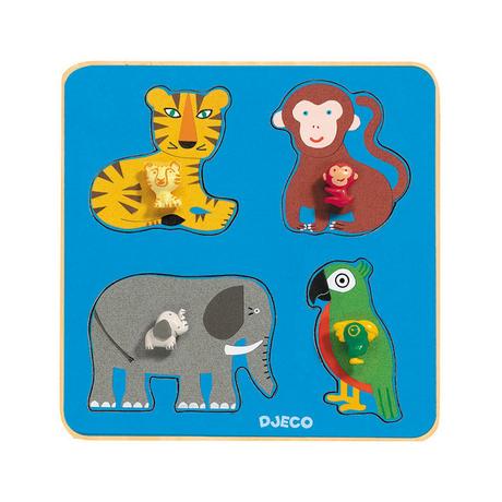 Djeco  Puzzle Family Jungle (4Teile) 