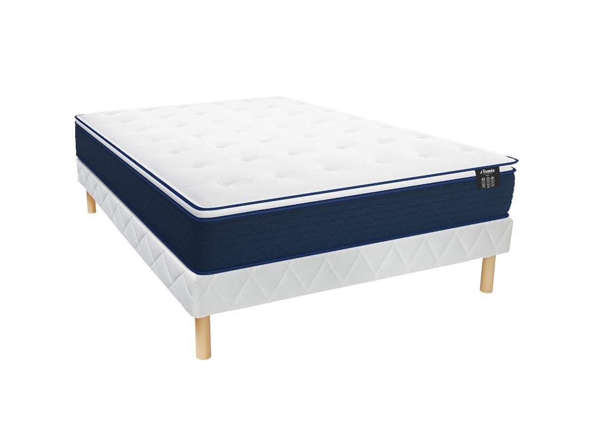 DREAMEA Ensemble sommier + matelas ressorts ensachés surmatelas intégré ALTIER de DREAMEA 1x  