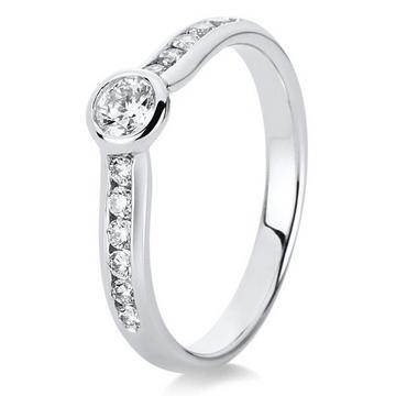 Verlobungsring 585/14K Weissgold Diamant 0.41ct.