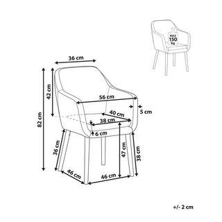 Beliani Chaise de salle à manger en Cuir PU Rétro YORKVILLE  